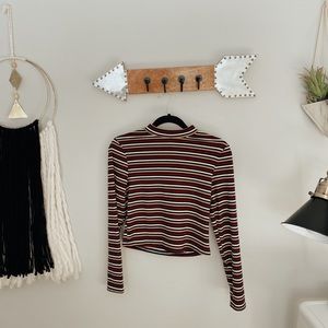 Striped Long Sleeved Crop Top